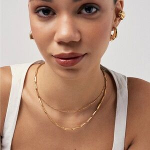 Harper Gold Wave Necklace waterproof